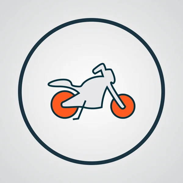 Ícone da motocicleta colorido símbolo de linha. Elemento de moto isolado de qualidade premium em estilo moderno. —  Vetores de Stock