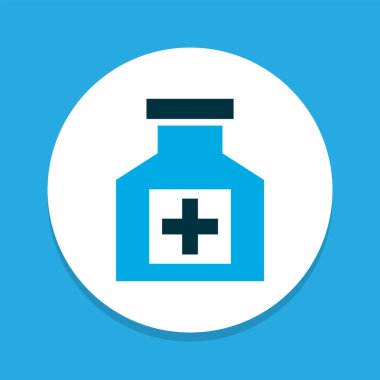 Simge renkli sembolü tedavi et. Moda tarzında birinci kalite izole edilmiş ilaç ögesi.