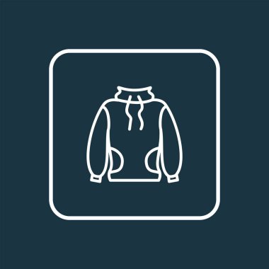 Yüksek yakalı ikon çizgisi sembolü. Kaliteli kalite izole edilmiş eşofman altı ögesi modada.