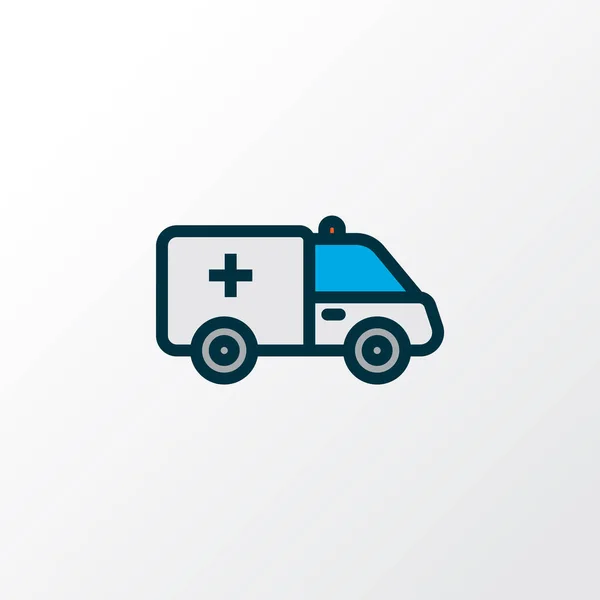 Första hjälpen bil ikon färgad linje symbol. Premium kvalitet isolerad ambulans element i trendig stil. — Stockfoto