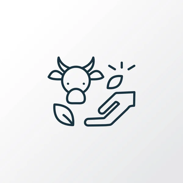 Eco agriculture icône ligne symbole. Élément de bétail isolé de qualité supérieure dans un style branché. — Image vectorielle