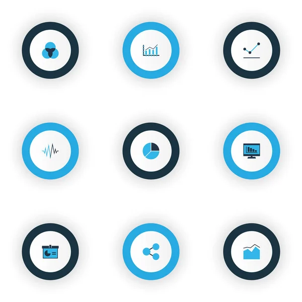 Conjunto de gráficos, diagramas e ícones estatísticos. Coleção de símbolos de qualidade premium. Ícones podem ser usados para web, app e UI design. — Fotografia de Stock