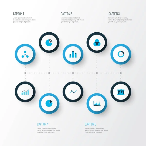 Conjunto de gráficos, diagramas e iconos estadísticos. Colección de símbolos de calidad premium. Los iconos se pueden utilizar para el diseño web, aplicación e interfaz de usuario. — Foto de Stock