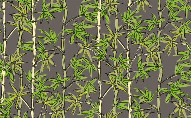 Bambu deseni. Kusursuz desen. Vektör çizimi. Kumaş, ambalaj kağıdı, dijital kağıt, duvar kağıdı ve benzeri şeyler için uygun