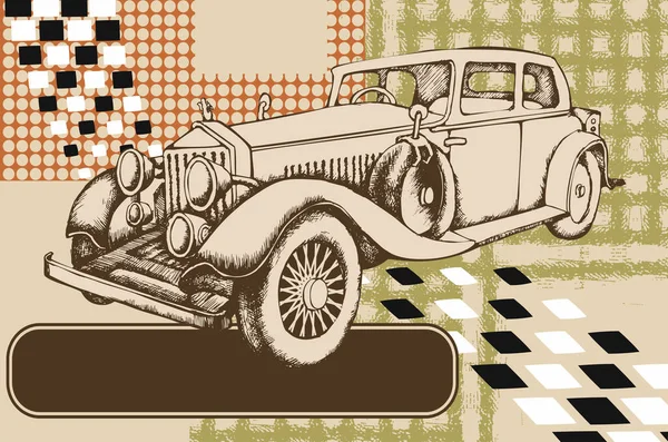 Vintage Car Engraved Style Vector Illustration — Stock Vector
