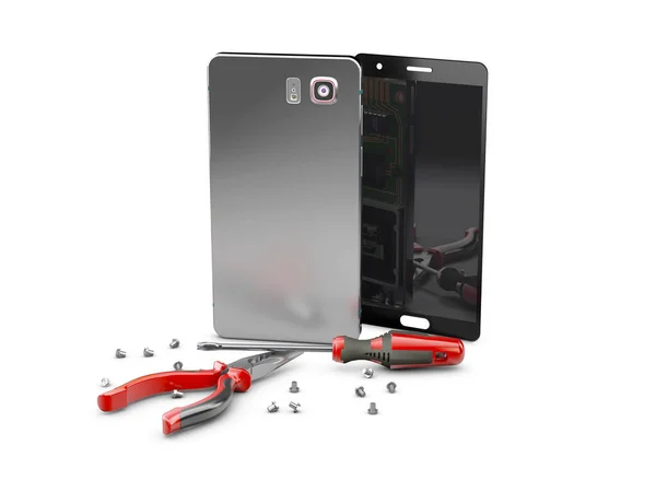 Réparation Téléphone Portable Pièces Outils Pour Smartphone Pour Récupération Illustration — Photo