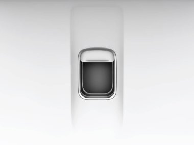 Bir gri boş uçak, gri uçak penceresi, 3d çizim.