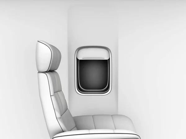肘掛け椅子 灰色の飛行機の窓 つの灰色のウィンドウ面 — ストック写真
