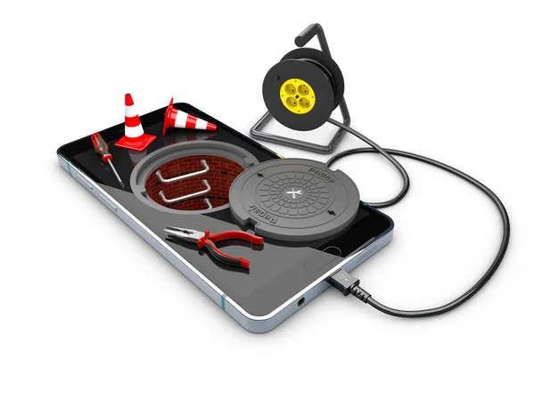 Phone Repair Service Concept Illustration — Stock Photo, Image