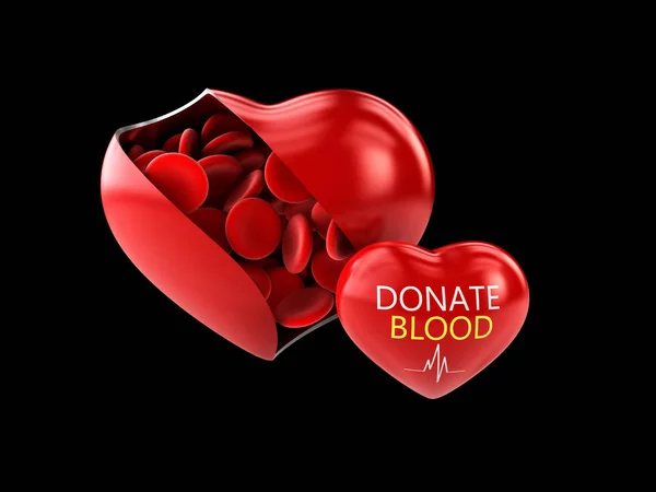 Иллюстрация Донорства Крови Сохранить Жизнь Изолированы Черный — стоковое фото