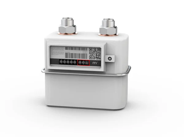3d Illustration of gas meter, counter for distribution domestic gas.