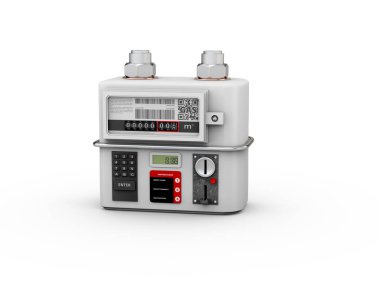 gaz metre, sayaç dağıtım ev gaz için 3D çizimi.