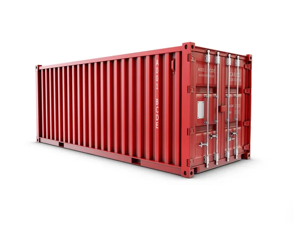 Service delivery, rode cargo container. 3D-rendering — Stockfoto