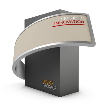 Paket kutu 3D Illustration. Yazılım, elektronik cihaz ve diğer ürünlerin tanıtımı için