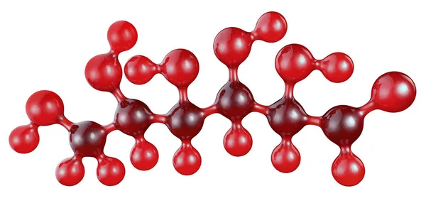 Illustration Des Glukosemoleküls Isoliert Auf Weiß C6H12O6 — Stockfoto