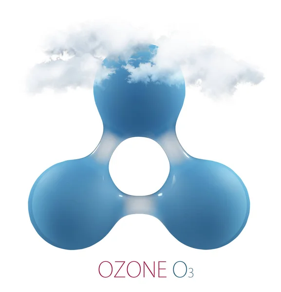 Ozon Molekyl Isolerad Vit — Stockfoto
