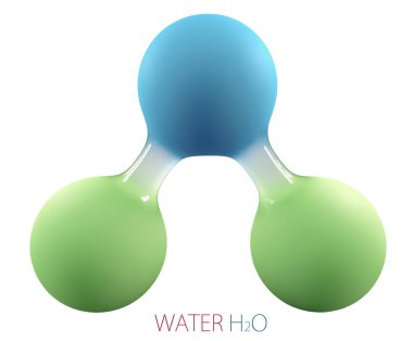 3D çizim kimyasal formülü H2o su.