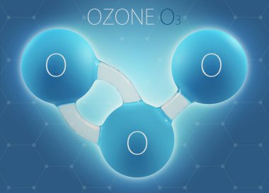 O3 ozon 3d molekül üzerinde arka plan izole.