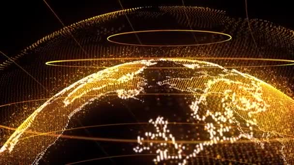 World Map Point Line Composition Global Network Connection — Stock Video