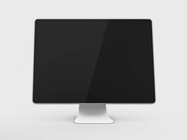 Bilgisayar monitörü 3d illüstrasyon izole beyaz arka plan.