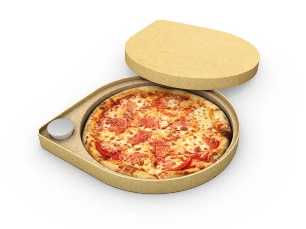 Illustrasjon Pizza Pappeske Hvit Bakgrunn Pizza Delivery – stockfoto