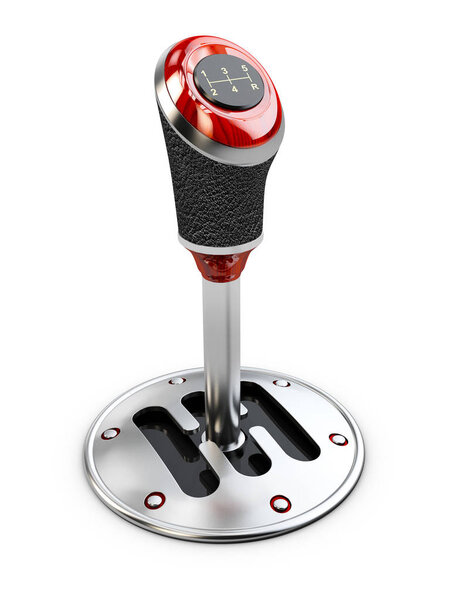 3d illustration of gearshift isolated on white background.