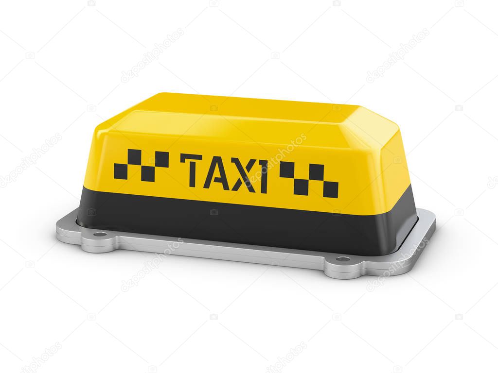 3d Illustration of Shield taxi on isplated white background