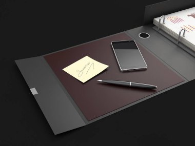office karton klasör sunu marka 3D çizimi.