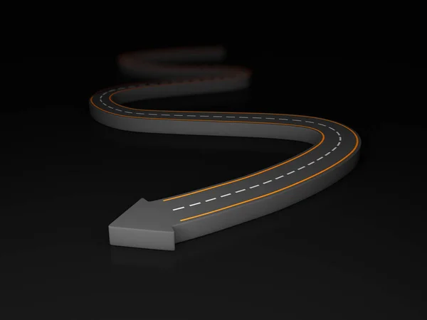 道路の端にある高速道路矢印の イラストレーション — ストック写真