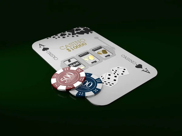 Jugar Cartas Fichas Póquer Casino Juegos Casino Juego Ilustración — Foto de Stock