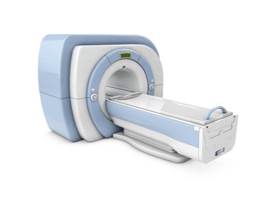 Manyetik rezonans görüntüleme aygıtı. İzole MRI tarayıcı 3d çizim.