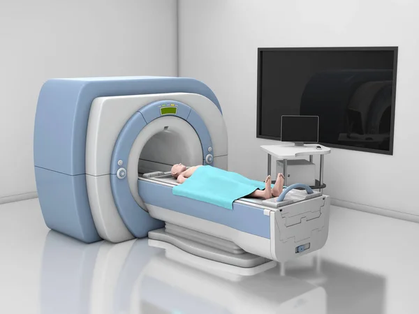 MRI Scanner. Magnetic Resonance Imaging of body. Medicine diagnostic Concept 3d Illustration.