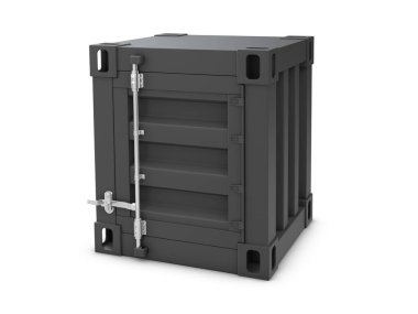 beyaz izole Konteyner Kabin 3D vektör