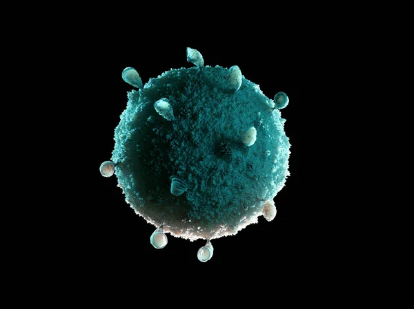 3D vykreslený virus v krevním proudu v barevném pozadí — Stock fotografie
