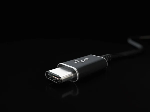 USB type C of USB 4 connector kabel lijn Art 3D illustratie — Stockfoto