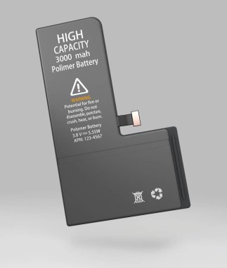cep telefonu şarj edilebilir pil. Beyaz arka plan üzerinde izole.