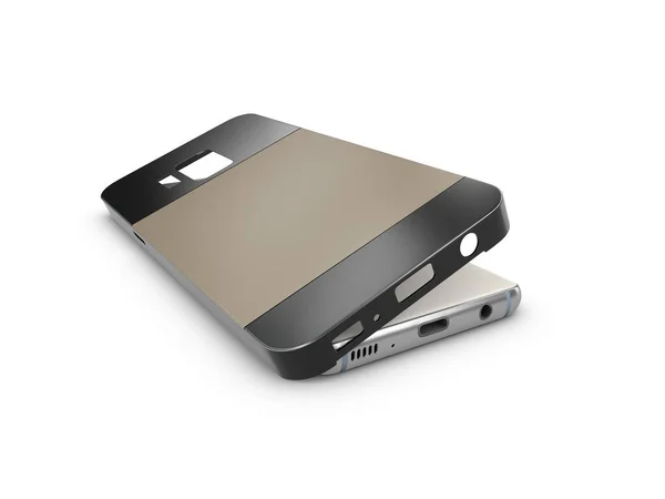 3d Illustrazione della cover posteriore dello smartphone su sfondo bianco — Foto Stock