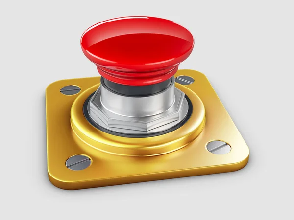 3D ilustrace červeného tlačítka, včetně výstřižkové cesty. Vysoké rozlišení. — Stock fotografie