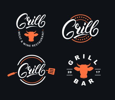 Izgara logo yazı el yazılı ayarla