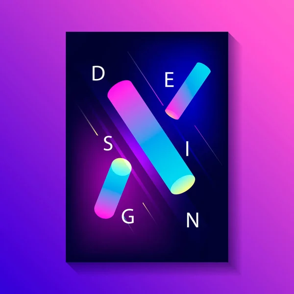 Δημιουργικός Σχεδιασμός αφίσας με σύνθεση από 3d σωληνώσεων. — Διανυσματικό Αρχείο