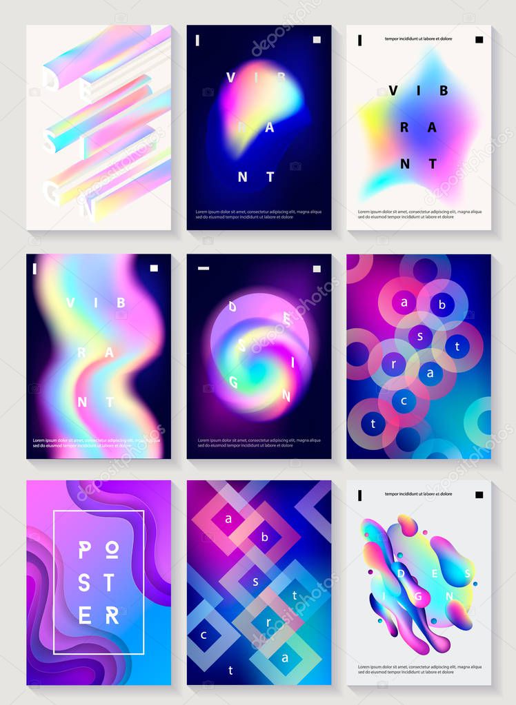 Set of 9 creative design posters.