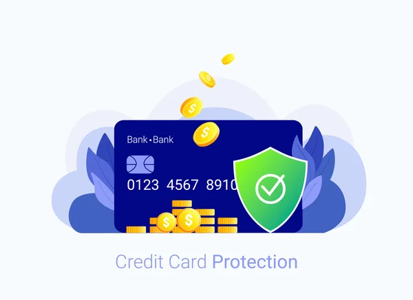 Koncepcja bezpieczeństwa karty kredytowej. — Wektor stockowy