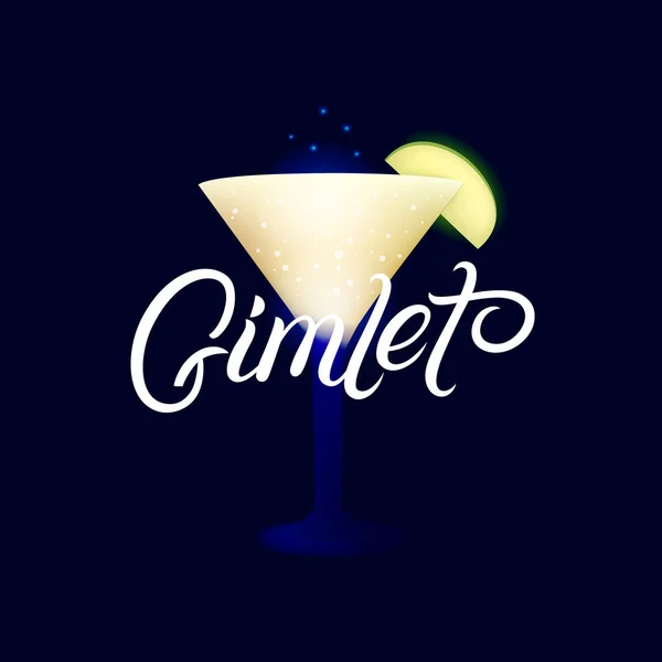 Alkoholcocktail-Gimlet. — Stockvektor