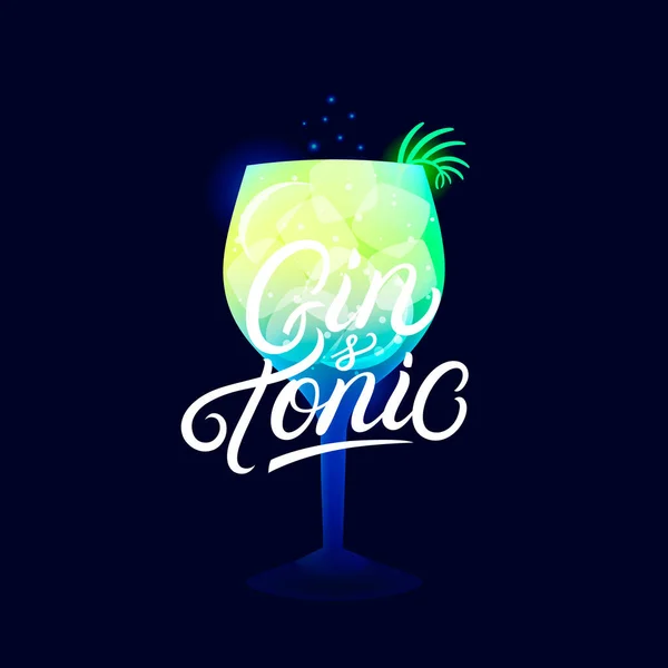 Alkohol-Cocktail Gin Tonic. — Stockvektor