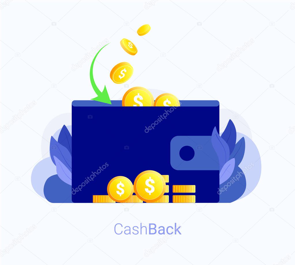 Cash back concept.
