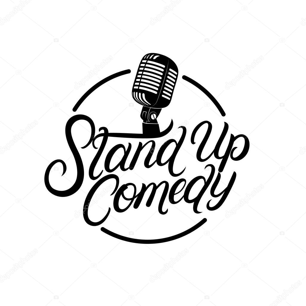 Stand up comedy hand written lettering