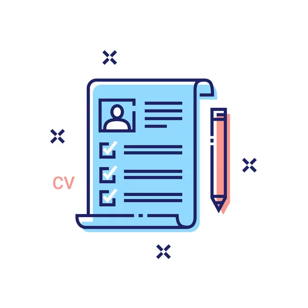 CV concept icoon. — Stockvector