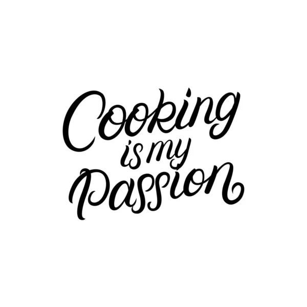 Cuisiner est ma passion lettrage écrit à la main citation . — Image vectorielle