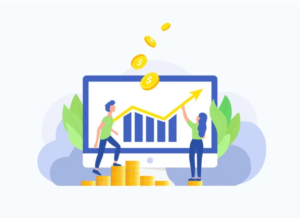 Success, profit, investment growth concept. — Stock Vector