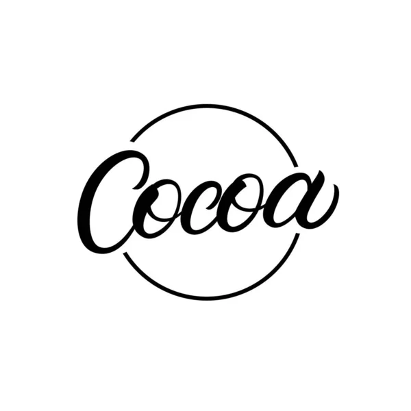 Logotipo escrito a mano de cacao . — Vector de stock